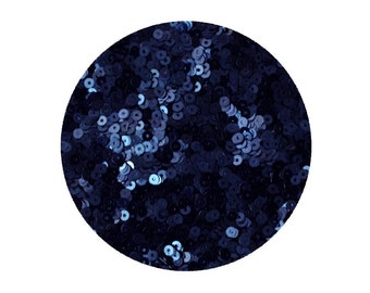 3mm Flat Round Sequins Navy Blue Metallic. Made in USA