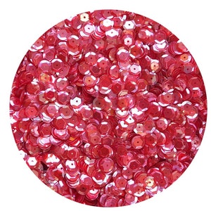 Lentejuelas sueltas facetadas de cristal rubí iris arcoíris iridiscentes de 8 mm, fabricadas en EE. UU.