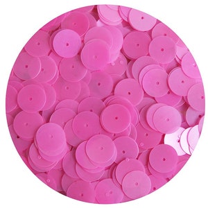 Round Sequin Paillettes 10mm Hot Pink Satin Opaque