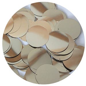 Paillettes Rotonde 30mm Champagne Oro Chiaro Metallico Paillettes Sciolte. Prodotto negli Stati Uniti