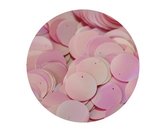 Sequin Paillettes 20mm flat round Opaque Orchid Pink Rainbow Iris