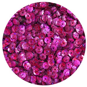 5mm Cup Pailletten Fuchsia Roze Hologram Glitter Sparkle Metallic Made in USA