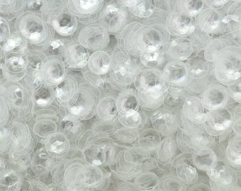 8mm Cup Sequins Transparent Crystal Clear. Made in USA