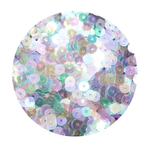 4mm Flat Sequins Crystal Iris Rainbow Iridescent Cool Hue Made in USA