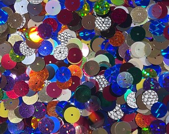 10mm Flat Sequins Mix Random Colors Made in USA