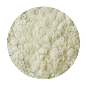 4mm Flache Pailletten Porecelain Weiß