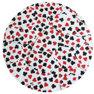 Teardrop Sequin 1.5&quot; Playing Card Clubs Hearts Spades Diamonds White  Opaque Couture Paillettes