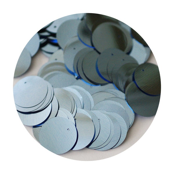 Sequin Paillettes  20mm flat round Light Blue Metallic