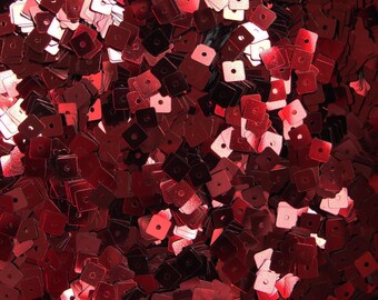 Sequins 5mm Square Red Burgundy Wine Metallic Made in USA