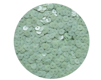 Sequins 6mm Flat Round Opaque Mint Green Paillettes