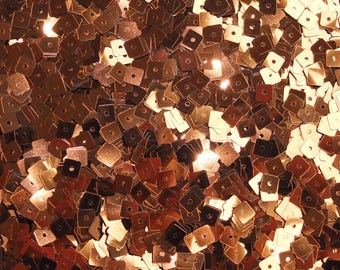 Sequins 5mm Square Copper Metallic Made in USA