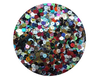 Sequin Mix Multicolor 6mm Flat Round Loose Paillettes Made in USA.
