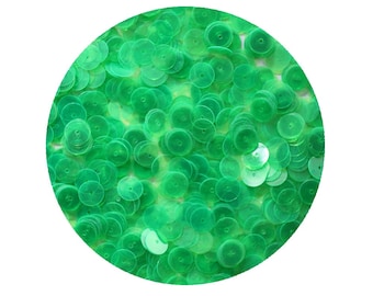 Pailletten 8mm Flat Fluorescent Green Neon Transparant See-Thru