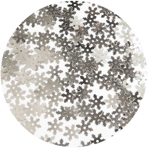 Silver Snowflake Sequin 10mm Metallic Shiny Made in USA Pk/400
