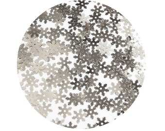 Silver Snowflake Sequin 10mm Metallic Shiny Made in USA Pk/400