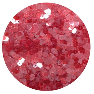 Sequins 6mm Flat Round Paillettes Pink Coral Orange Transparent See-Thru image 1