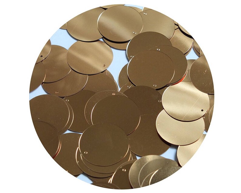 Round Sequin 24mm Deep Gold Metallic Loose Couture Paillettes 1" Round Sequin 24mm Deep Gold Metallic Loose Couture Paillettes 1"