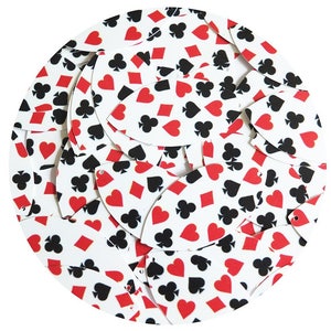 Navette Folha Lantejoulas 1,5" Clubes de Cartas de Jogar Corações Espadas Diamantes Branco Opaco Couture Paillettes