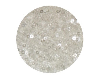 3mm Flat Round Sequins Transparent Crystal Clear. Made in USA