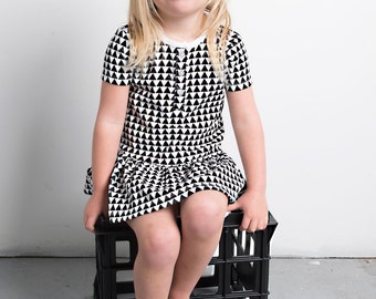 Monochrome Short Sleeve Organic Dress