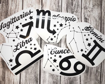 Zodiac Sign Car Decal: Constellation Vinyl Sticker