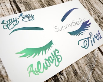 Post Malone Eyelash Decal Sticker: Holographic Vinyl Bumper Decal