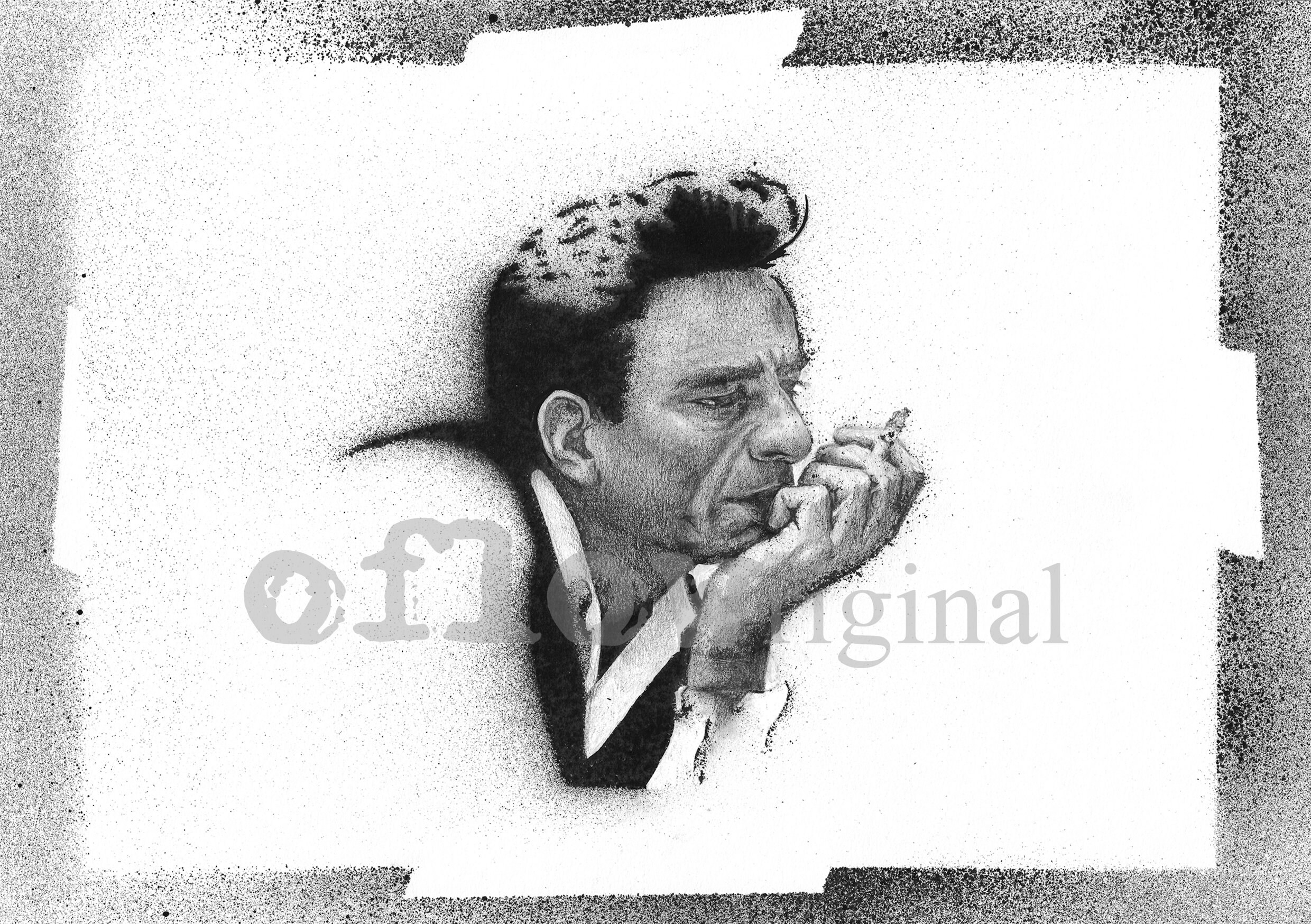 Young Johnny Cash Stencil