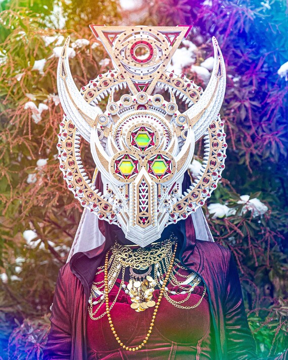 【ラプンツェル様用】REQUIEM / Mask Of Damnation Devil Mask Geometric Demon Dragon Sacred Wizard Sorcerer Lasercut