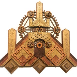 Pyramid All Seeing Eye Sacred Geometry Obelisk Hieroglyphics Illuminati Multi Layer Laser Cut Wood Art