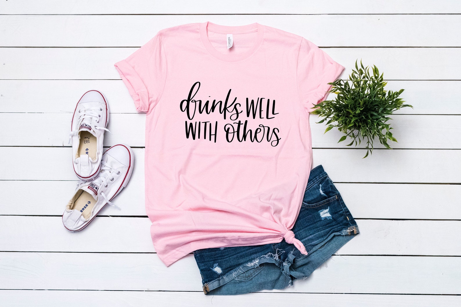 Drinks Well With Others Shirt Funny Drinking Shirt Summer - Etsy