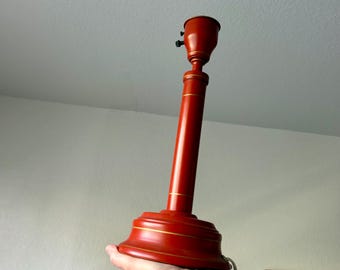 Red Table Lamp Base - Unbranded Classic Pedestal Design