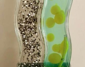 Lámpara de lava doble LIPAN ondulada vintage rara