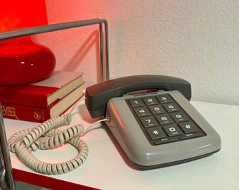 80s Spectra-Phone Desk Telephone – Retro Vintage Decor, Analog Aesthetic