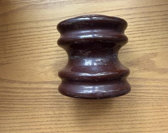 Aislador de cerámica marrón vintage de alta tensión - Porcelana de 7,6 cm (3")