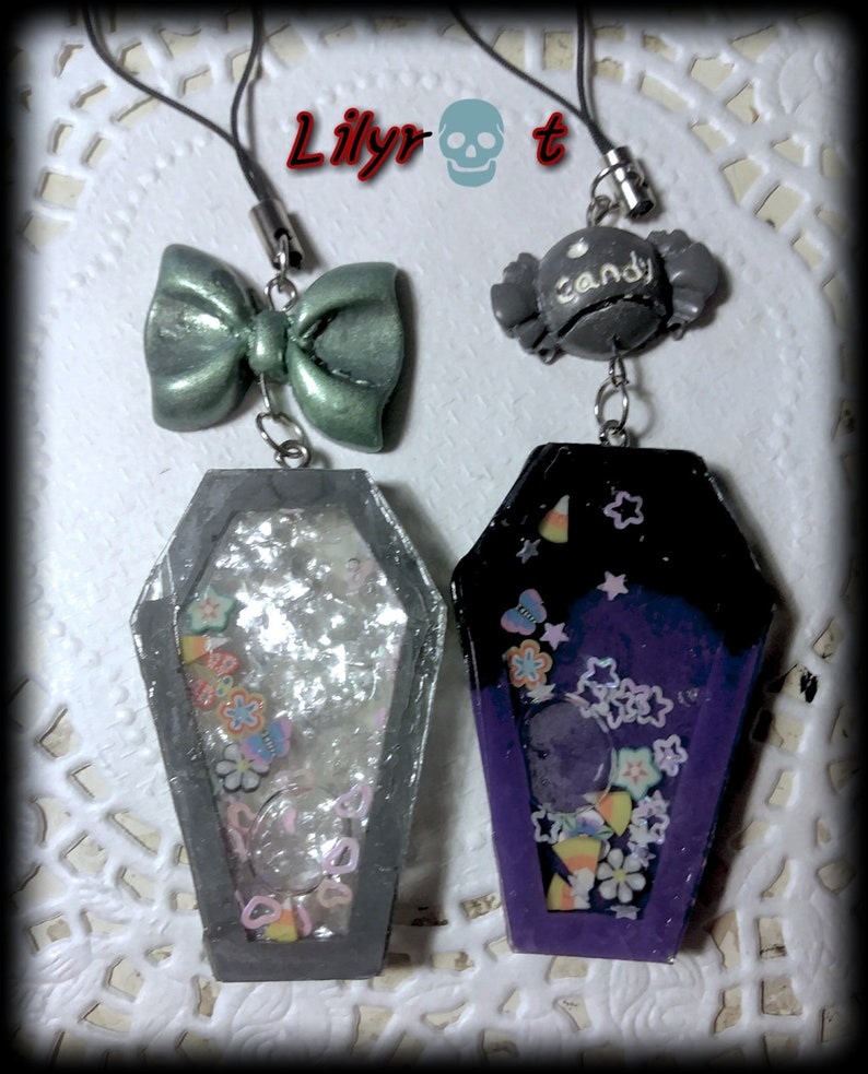 coffin shaker keyring chain bag phone charm bloody