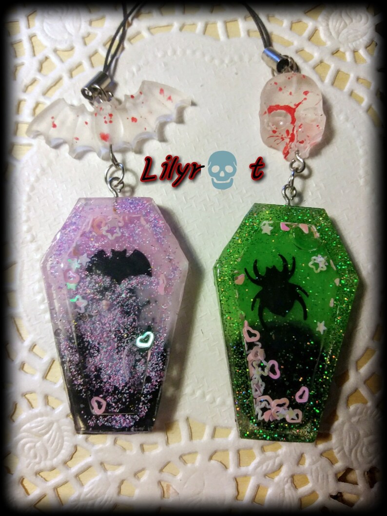 coffin shaker keyring chain bag phone charm bloody