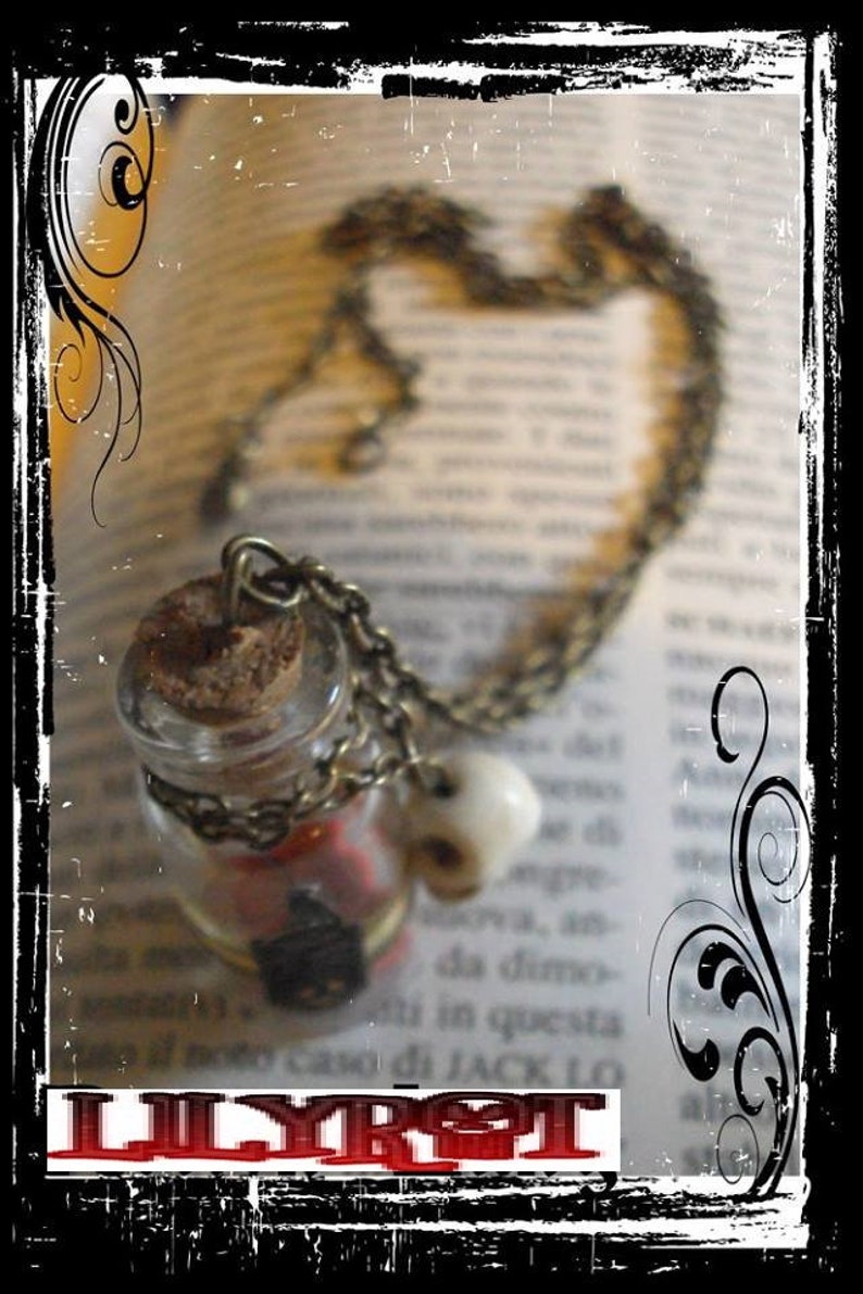 Bottle cork necklace 2 style halloween poison pumpkins blood fangs charms