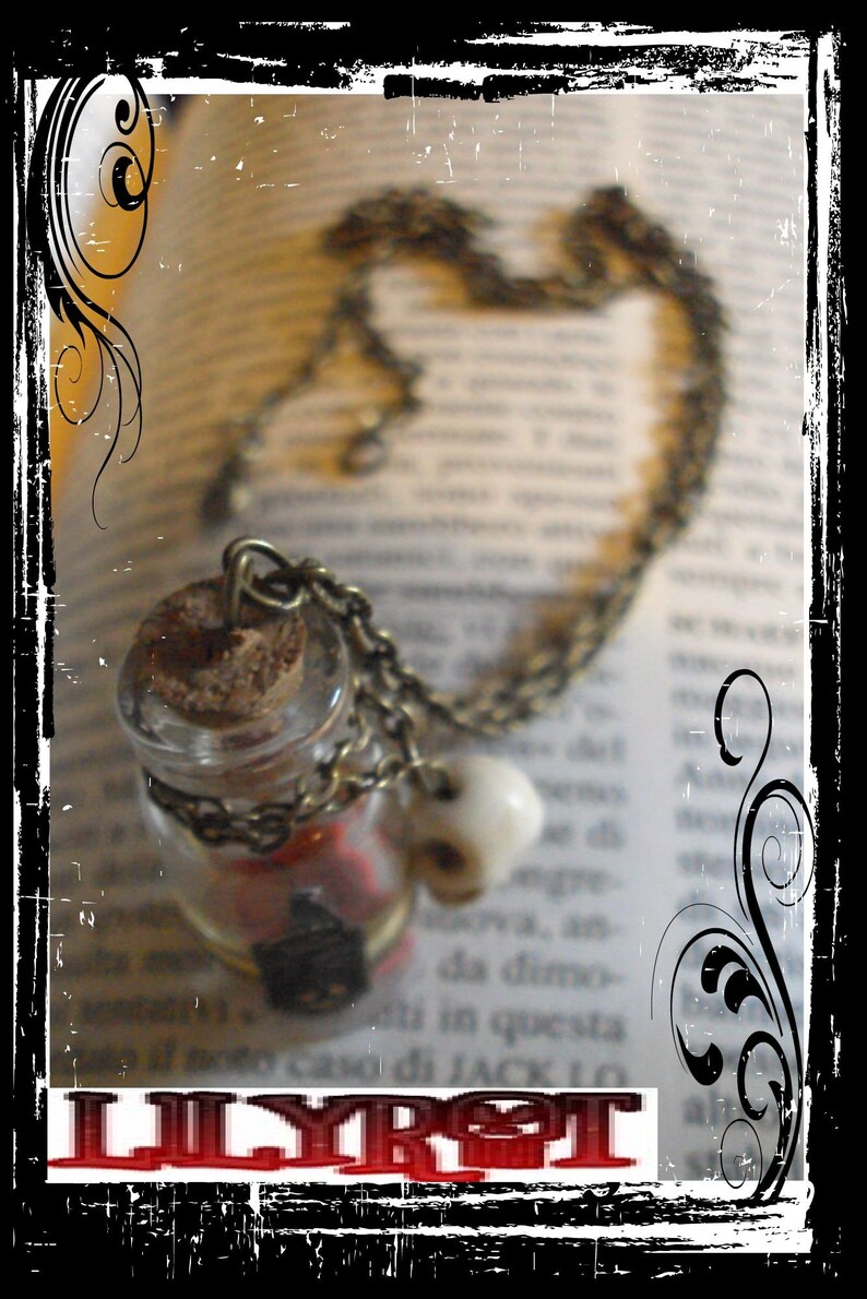 Bottle cork necklace 2 style halloween poison pumpkins blood fangs charms