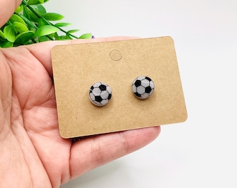 Soccer Ball Earrings available in dangles or studs