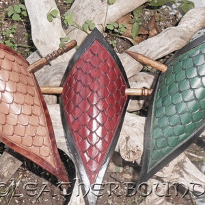 Leather tooled Hair Barrette with Dragon Scales, three colors to choose from.