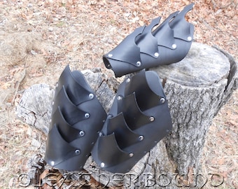 Leather Bracers with 4 Dragon Scales in three styles to choose from.