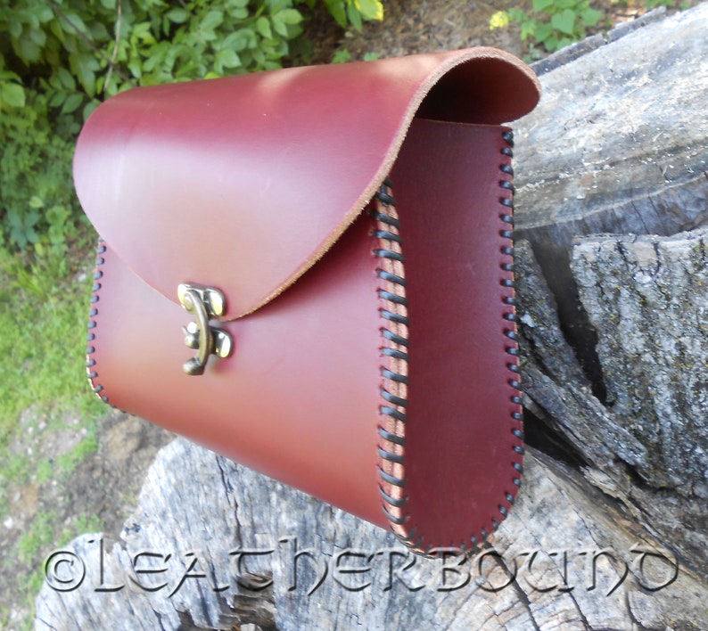 Leather Travels Pouch Hand Laced in Burgundy. Special - Etsy