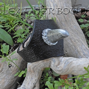Leather Wrist band with Pewter Claw Concho. One of a Kind!