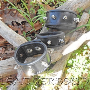 Leather Wristbands with Spikes, Special set of 3