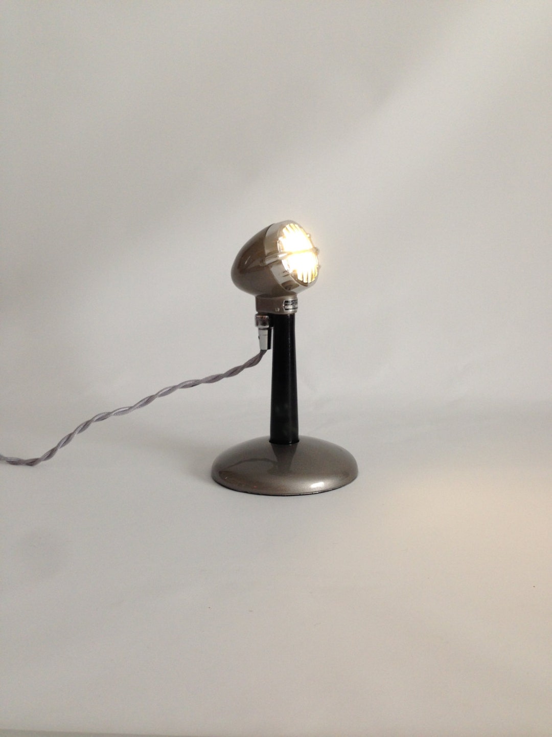 Upcycled Retro Microphone Table Lamp. Desk Lamp. Vintage Etsy