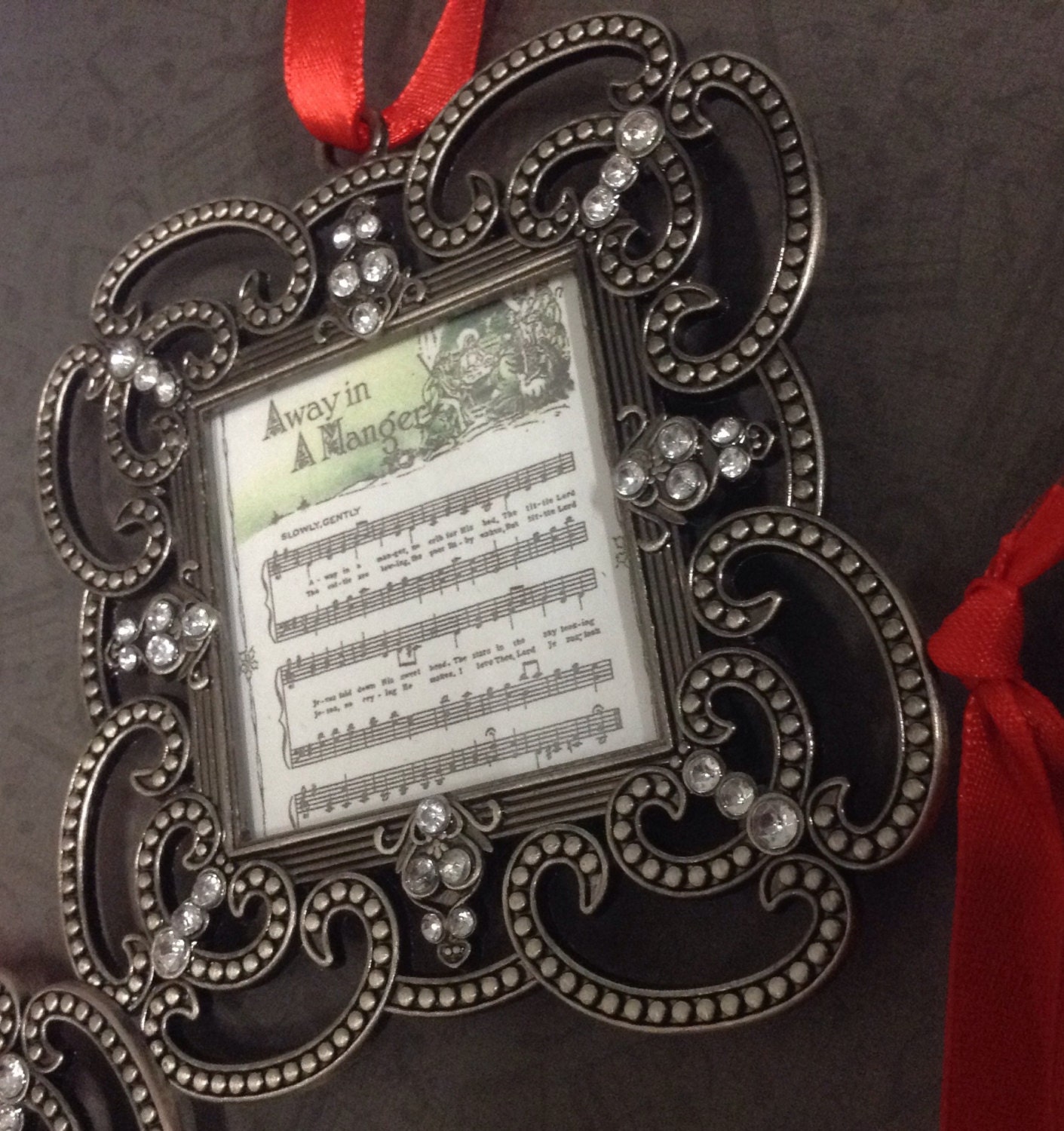 One Photo frame Christmas ornament with printed Christmas Etsy