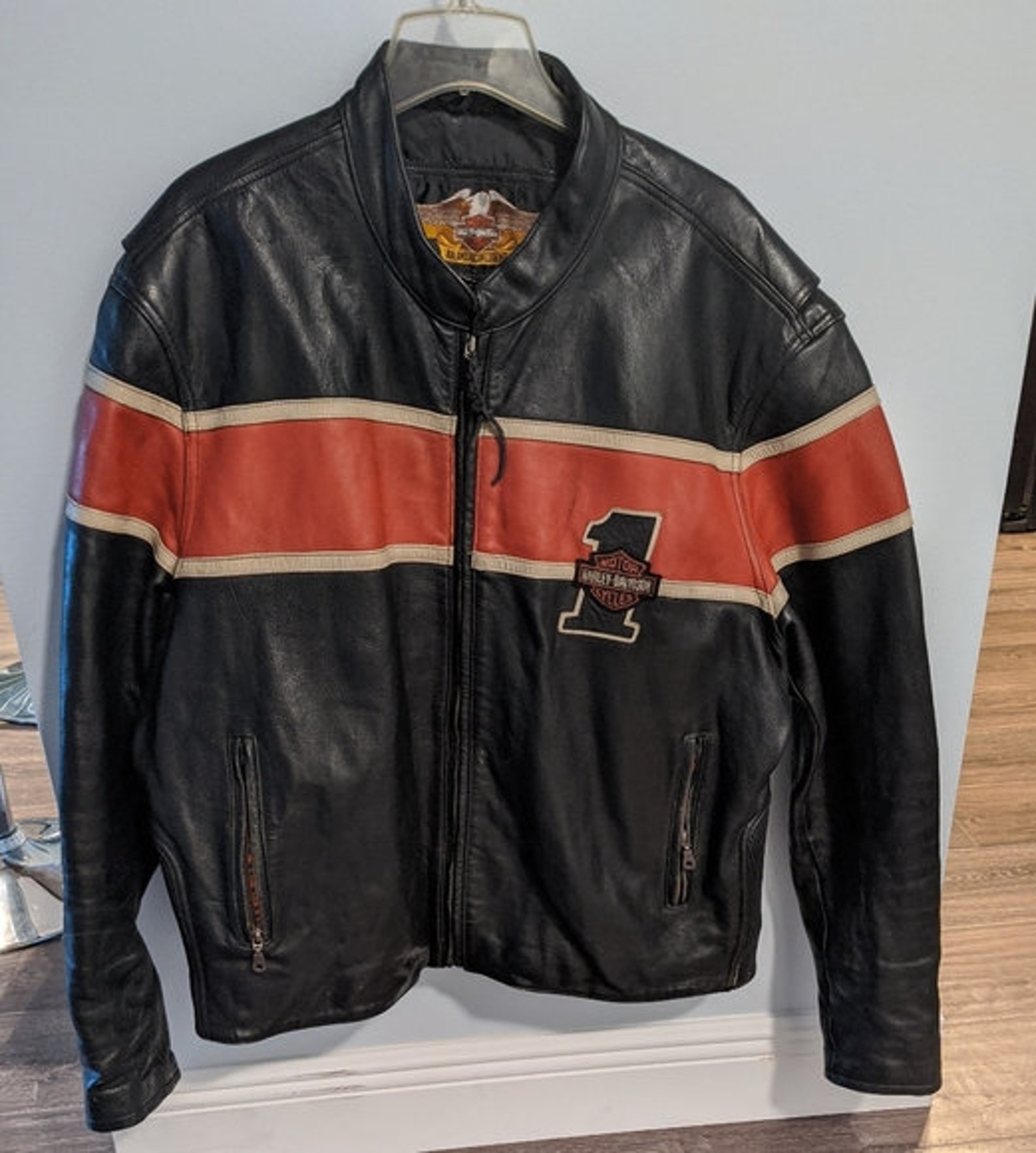 Vintage Harley-Davidson Victory Lane leather jacket XXL | Etsy