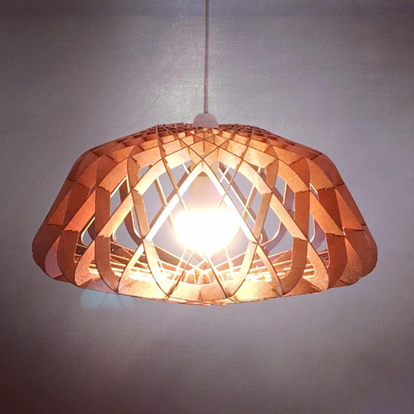 Lasercut Wooden Lampshade - The Waffle No.2