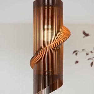 Twisted Lasercut Wooden Lampshade No.1 image 2