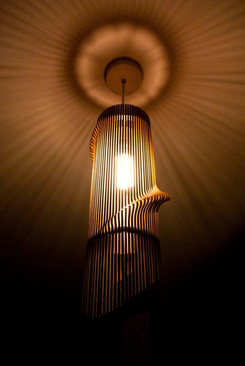 Twisted Lasercut Wooden Lampshade No.1 image 3